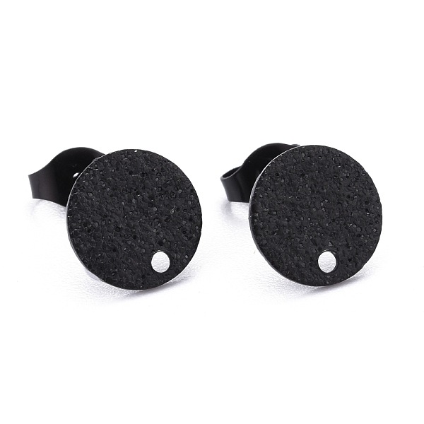 PandaHall 304 Stainless Steel Stud Earring Findings, with Ear Nuts/Earring Backs & Loop, Textured, Flat Round, Electrophoresis Black, 10x1mm...
PandaHall 304 Stainless Steel Stud Earring Findings, with Ear Nuts/Earring Backs & Loop, Textured, Flat Round, Electrophoresis Black, 10x1mm...