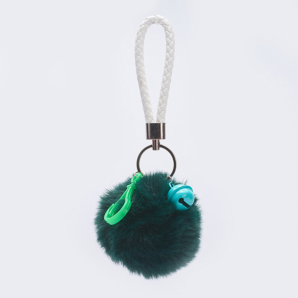 PandaHall Pom Pom Ball Keychain, with PU Leather Cord, Alloy Lobster Claw Clasp and Iron Findings, Dark Sea Green, 180~190mm Iron Round
PandaHall Pom Pom Ball Keychain, with PU Leather Cord, Alloy Lobster Claw Clasp and Iron Findings, Dark Sea Green, 180~190mm Iron Round