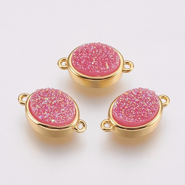 PandaHall Druzy Resin Links connectors, with Brass Findings, Oval, Hot Pink, 9x14x5mm, Hole: 1mm Brass+Resin Oval Pink
PandaHall Druzy Resin Links connectors, with Brass Findings, Oval, Hot Pink, 9x14x5mm, Hole: 1mm Brass+Resin Oval Pink