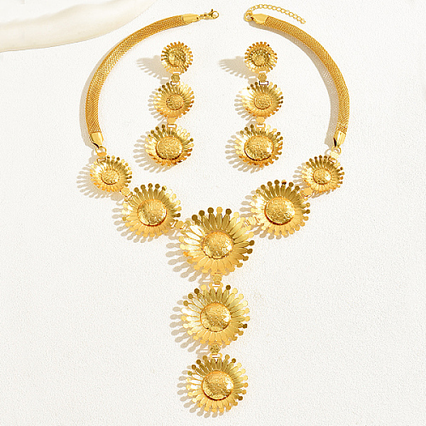 PandaHall Flower Iron Jewelry Sets for Women, Dangle Stud Earring & Pendant Necklaces, Real 18K Gold Plated, 19-5/8 inch(50cm) & 90x35mm...
PandaHall Flower Iron Jewelry Sets for Women, Dangle Stud Earring & Pendant Necklaces, Real 18K Gold Plated, 19-5/8 inch(50cm) & 90x35mm...
