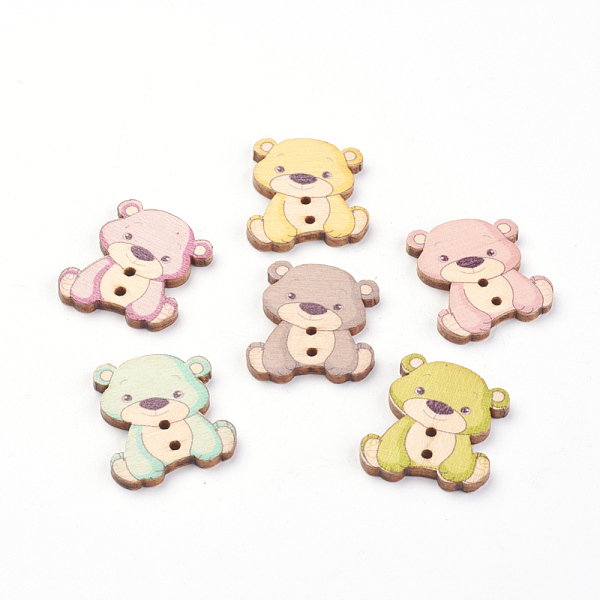 PandaHall 2-Hole Printed Wooden Buttons, Bear, Mixed Color, 27.5x23.5x2.5mm, Hole: 2mm Wood Bear Multicolor
PandaHall 2-Hole Printed Wooden Buttons, Bear, Mixed Color, 27.5x23.5x2.5mm, Hole: 2mm Wood Bear Multicolor