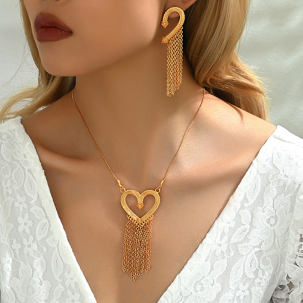 PandaHall Real 18K Gold Plated Brass Heart Earrings & Necklaces for Women's Casual Style Brass
PandaHall Real 18K Gold Plated Brass Heart Earrings & Necklaces for Women's Casual Style Brass