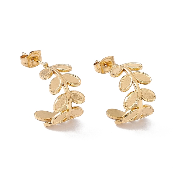 PandaHall Ion Plating(IP) 304 Stainless Steel Olive Leaf Wrap Stud Earrings, Half Hoop Earrings for Women, Golden, 16.5x10mm, Pin: 0.7mm 304...
PandaHall Ion Plating(IP) 304 Stainless Steel Olive Leaf Wrap Stud Earrings, Half Hoop Earrings for Women, Golden, 16.5x10mm, Pin: 0.7mm 304...