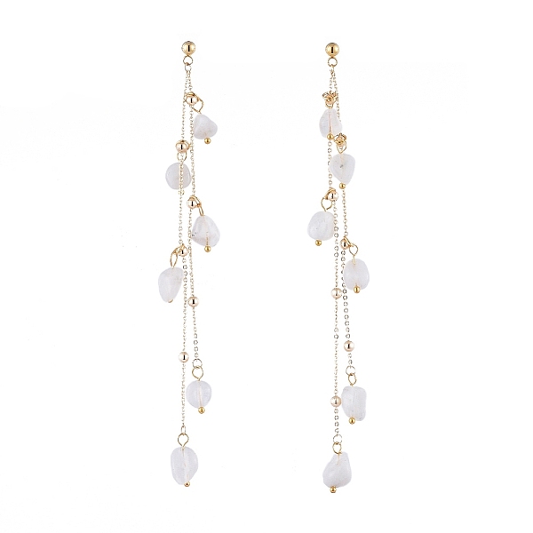 PandaHall Natural White Moonstone Dangle Stud Earring, with 304 Stainless Steel Stud Earring Finding, Brass Cable Chains and Ear Nuts, 122mm...
PandaHall Natural White Moonstone Dangle Stud Earring, with 304 Stainless Steel Stud Earring Finding, Brass Cable Chains and Ear Nuts, 122mm...