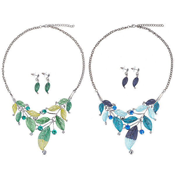 PandaHall ANATTASOUL 2 Sets 2 Colors Alloy Enamel Leaf Dangle Stud Earrings & Bib Necklace, Jewelry Set for Women, Mixed Color, 37.5x9mm..., Multicolor
PandaHall ANATTASOUL 2 Sets 2 Colors Alloy Enamel Leaf Dangle Stud Earrings & Bib Necklace, Jewelry Set for Women, Mixed Color, 37.5x9mm..., Multicolor