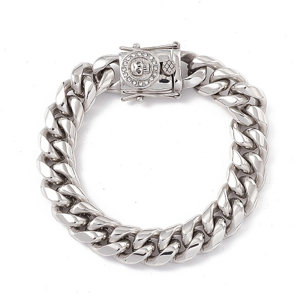 PandaHall 304 Stainless Steel Curb Chains Bracelet with Rhinestone Skull Clasp for Women, Stainless Steel Color, 9-1/4 inch(23.5cm)..., Clear
PandaHall 304 Stainless Steel Curb Chains Bracelet with Rhinestone Skull Clasp for Women, Stainless Steel Color, 9-1/4 inch(23.5cm)..., Clear