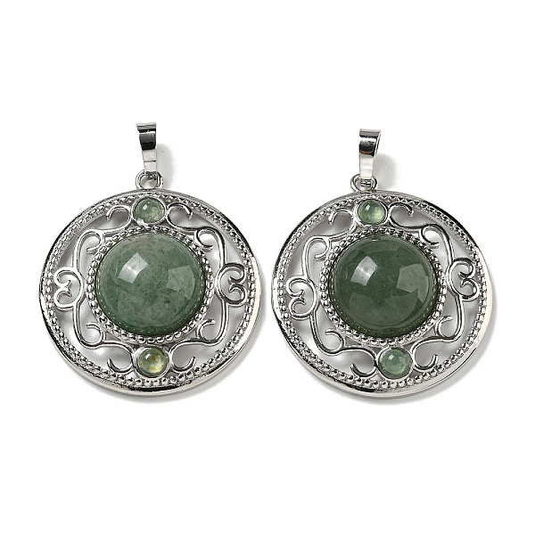 PandaHall Natural Green Aventurine Pendants, Rack Plating Brass Hollow Flat Round Charms, Cadmium Free & Lead Free, Platinum, 36.5x33x9.5mm...
PandaHall Natural Green Aventurine Pendants, Rack Plating Brass Hollow Flat Round Charms, Cadmium Free & Lead Free, Platinum, 36.5x33x9.5mm...