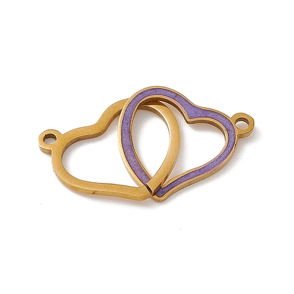 PandaHall 304 Stainless Steel Enamel Connector Charms, Double Heart Links, Golden, Medium Purple, 14x27x1mm, Hole: 1.5mm 304 Stainless Steel...
PandaHall 304 Stainless Steel Enamel Connector Charms, Double Heart Links, Golden, Medium Purple, 14x27x1mm, Hole: 1.5mm 304 Stainless Steel...