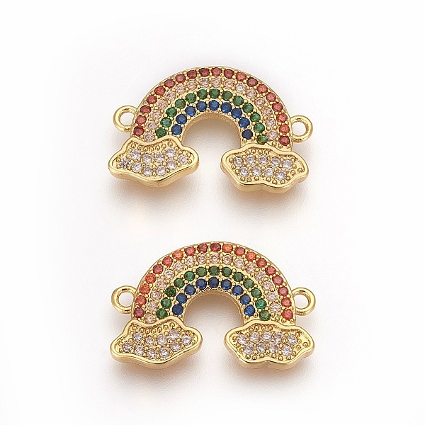 PandaHall Brass Links, with Micro Pave Cubic Zirconia, Rainbow, Colorful, Golden, 12~12.5x19x2~2.5mm, Hole: 1.2mm Brass+Cubic Zirconia...
PandaHall Brass Links, with Micro Pave Cubic Zirconia, Rainbow, Colorful, Golden, 12~12.5x19x2~2.5mm, Hole: 1.2mm Brass+Cubic Zirconia...