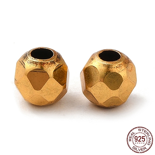 PandaHall 925 Sterling Silver Beads, Faceted Round, Antique Golden, 4mm, Hole: 1.5mm Sterling Silver Round
PandaHall 925 Sterling Silver Beads, Faceted Round, Antique Golden, 4mm, Hole: 1.5mm Sterling Silver Round