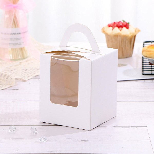 PandaHall Foldable Individual Kraft Paper Cake Box, Bakery Single Cupcake Packing Box, Rectangle with Clear Window and Handle, White...
PandaHall Foldable Individual Kraft Paper Cake Box, Bakery Single Cupcake Packing Box, Rectangle with Clear Window and Handle, White...
