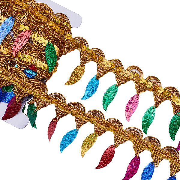 PandaHall Polyester Braid Sequin Trimming, Leaf Tassel Trim, for Curtain Decoration Costume, Colorful, 25~52x2mm Polyester Leaf
PandaHall Polyester Braid Sequin Trimming, Leaf Tassel Trim, for Curtain Decoration Costume, Colorful, 25~52x2mm Polyester Leaf