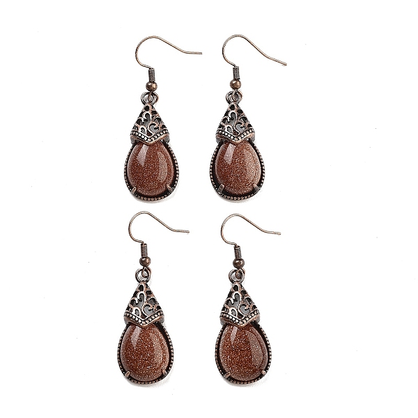 PandaHall Synthetic Goldstone Teardrop Dangle Earrings, Red Copper Plated Brass Earrings for Women, 48x15mm Goldstone Teardrop
PandaHall Synthetic Goldstone Teardrop Dangle Earrings, Red Copper Plated Brass Earrings for Women, 48x15mm Goldstone Teardrop