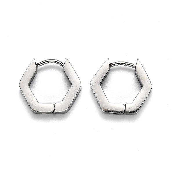 PandaHall 304 Stainless Steel Hexagon Huggie Hoop Earrings, Stainless Steel Color, 14x15.5x3mm, Pin: 1mm 304 Stainless Steel Hexagon
PandaHall 304 Stainless Steel Hexagon Huggie Hoop Earrings, Stainless Steel Color, 14x15.5x3mm, Pin: 1mm 304 Stainless Steel Hexagon