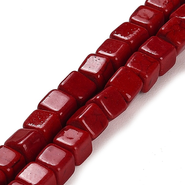 PandaHall Synthetic Turquoise Beads Strands, Cube, Dyed, FireBrick, 6x6x6mm, Hole: 1.2mm, about 74pcs/strand, 15.24 inch(38.7cm) Synthetic..., Red
PandaHall Synthetic Turquoise Beads Strands, Cube, Dyed, FireBrick, 6x6x6mm, Hole: 1.2mm, about 74pcs/strand, 15.24 inch(38.7cm) Synthetic..., Red
