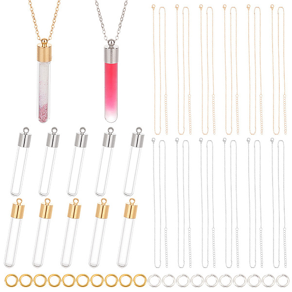 PandaHall DIY Blank Wish Bottle Necklace Making Kit, Including Glass Bottle Pendants, Iron Cable Chains Necklace Making, Brass Jump Rings..., White
PandaHall DIY Blank Wish Bottle Necklace Making Kit, Including Glass Bottle Pendants, Iron Cable Chains Necklace Making, Brass Jump Rings..., White
