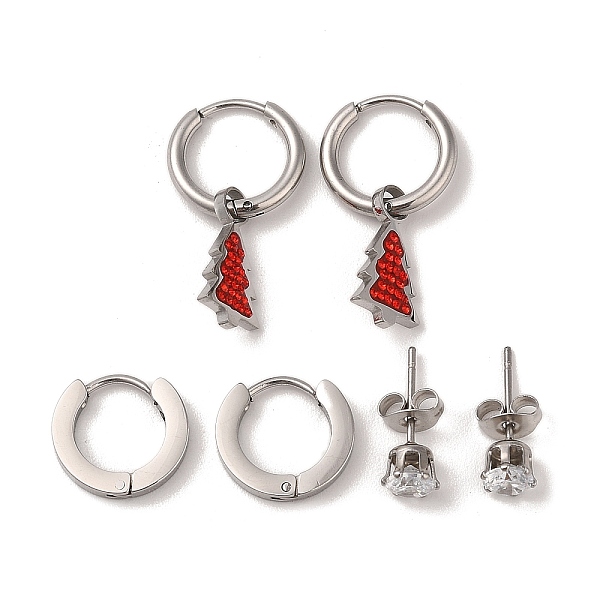 PandaHall 3 Pairs 3 Styles Christmas 304 Stainless Steel Hoop & Studs Earrings Set for Women, with Rhinestone & Cubic Zirconia, Stainless...
PandaHall 3 Pairs 3 Styles Christmas 304 Stainless Steel Hoop & Studs Earrings Set for Women, with Rhinestone & Cubic Zirconia, Stainless...