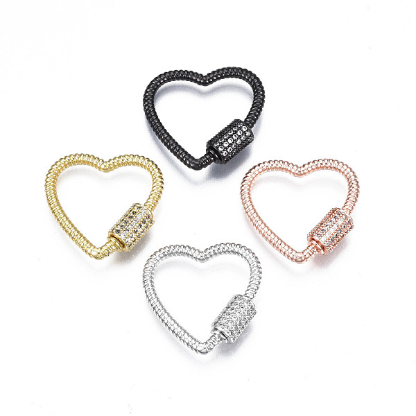 PandaHall Brass Micro Pave Clear Cubic Zirconia Screw Carabiner Lock Charms, for Keychain Making, Heart, Mixed Color, 24x23~24x6mm, Column...
PandaHall Brass Micro Pave Clear Cubic Zirconia Screw Carabiner Lock Charms, for Keychain Making, Heart, Mixed Color, 24x23~24x6mm, Column...