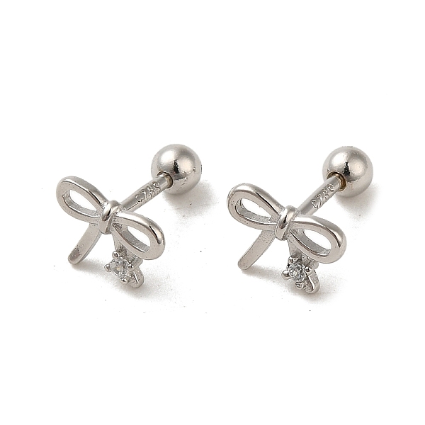 PandaHall 925 Sterling Silver Micro Pave Cubic Zirconia Earrings for Women, Bowknot, Platinum, 5.5x7.5mm Cubic Zirconia Bowknot
PandaHall 925 Sterling Silver Micro Pave Cubic Zirconia Earrings for Women, Bowknot, Platinum, 5.5x7.5mm Cubic Zirconia Bowknot