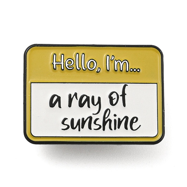 PandaHall Hello I'm A Ray of Sunshine Rectangle Social Dialogue Box Enamel Pins, Black Zinc Alloy Brooches for Backpack Clothes, Goldenrod..., Gold
PandaHall Hello I'm A Ray of Sunshine Rectangle Social Dialogue Box Enamel Pins, Black Zinc Alloy Brooches for Backpack Clothes, Goldenrod..., Gold