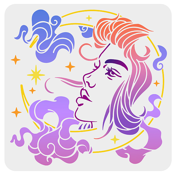 PandaHall FINGERINSPIRE Moon Girl Painting Stencil 11.8x11.8 inch Hollow Out Cloud Star Craft Stencil Reusable Plastic PET Beauty Women Face...
PandaHall FINGERINSPIRE Moon Girl Painting Stencil 11.8x11.8 inch Hollow Out Cloud Star Craft Stencil Reusable Plastic PET Beauty Women Face...