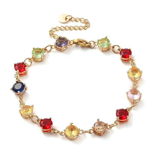 PandaHall Colorful Glass Link Chain Bracelets, with Golden Brass Chains, Flat Round, 9-1/2 inch(24cm), 57mm extender Glass Flat Round
PandaHall Colorful Glass Link Chain Bracelets, with Golden Brass Chains, Flat Round, 9-1/2 inch(24cm), 57mm extender Glass Flat Round