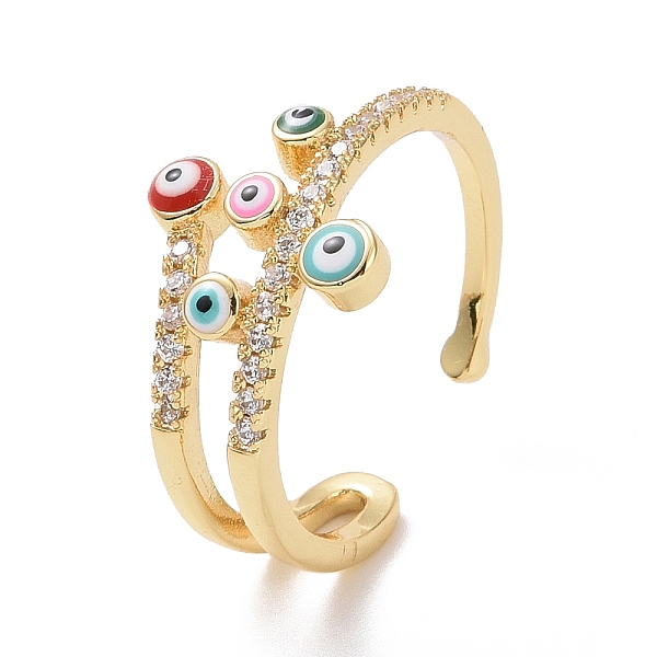 PandaHall Enamel Evil Eye Open Cuff Ring with Clear Cubic Zirconia, Real 18K Gold Plated Brass Jewelry for Women, Cadmium Free & Lead Free...
PandaHall Enamel Evil Eye Open Cuff Ring with Clear Cubic Zirconia, Real 18K Gold Plated Brass Jewelry for Women, Cadmium Free & Lead Free...