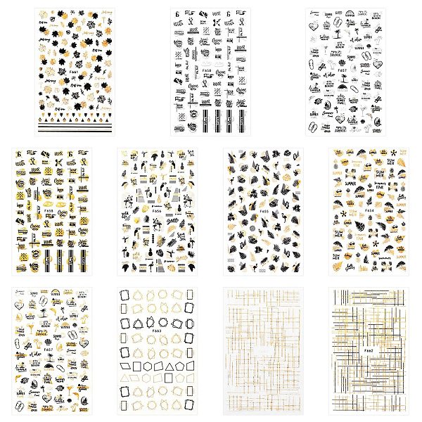 PandaHall Shining Watermark Slider Art Stickers, 3D Hot Stamping Nail Decals, Self Adhesive, for Manicure Decorations, Mixed Patterns..., Black
PandaHall Shining Watermark Slider Art Stickers, 3D Hot Stamping Nail Decals, Self Adhesive, for Manicure Decorations, Mixed Patterns..., Black