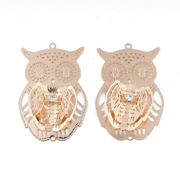 PandaHall Brass Links connectors, with Crystal Rhinestone, Owl, Light Gold, 53.5x35x7mm, Hole: 2mm Brass Owl Clear
PandaHall Brass Links connectors, with Crystal Rhinestone, Owl, Light Gold, 53.5x35x7mm, Hole: 2mm Brass Owl Clear