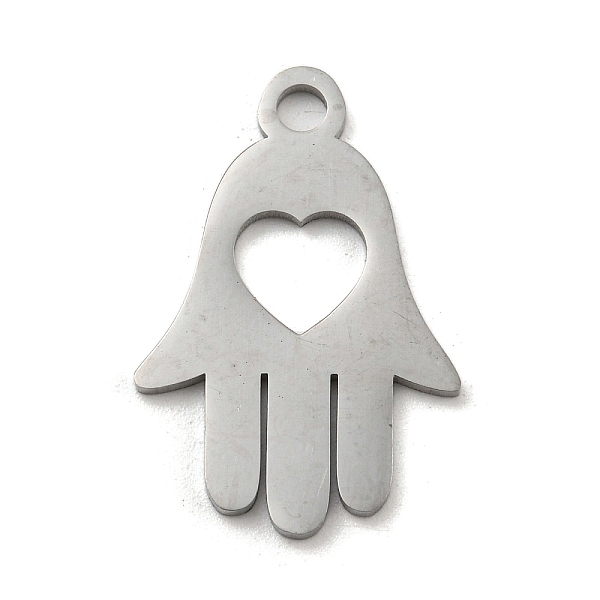 PandaHall 304 Stainless Steel Pendants, Laser Cut, Hamsa Hand with Heart Charm, Stainless Steel Color, 25x16.5x1mm, Hole: 3mm 304 Stainless...
PandaHall 304 Stainless Steel Pendants, Laser Cut, Hamsa Hand with Heart Charm, Stainless Steel Color, 25x16.5x1mm, Hole: 3mm 304 Stainless...