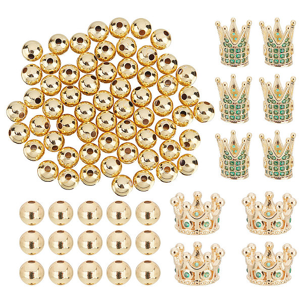 PandaHall 60Pcs Brass Beads, Long-Lasting Plated, with 10Pcs 2 Style Brass Micro Pave Cubic Zirconia European Beads, Large Hole Beads...
PandaHall 60Pcs Brass Beads, Long-Lasting Plated, with 10Pcs 2 Style Brass Micro Pave Cubic Zirconia European Beads, Large Hole Beads...