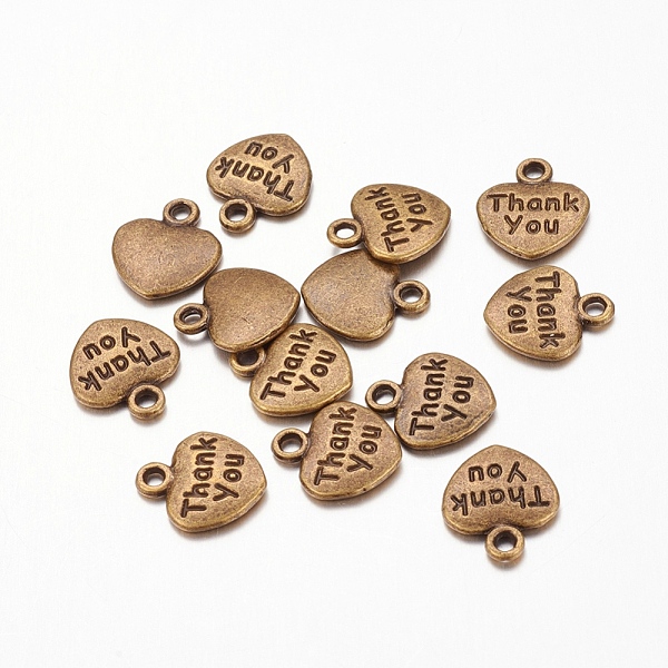 PandaHall Tibetan Style Alloy Charms, Heart with Word Thank you, Cadmium Free & Nickel Free & Lead Free, Antique Bronze, 12x11x2mm, Hole...
PandaHall Tibetan Style Alloy Charms, Heart with Word Thank you, Cadmium Free & Nickel Free & Lead Free, Antique Bronze, 12x11x2mm, Hole...