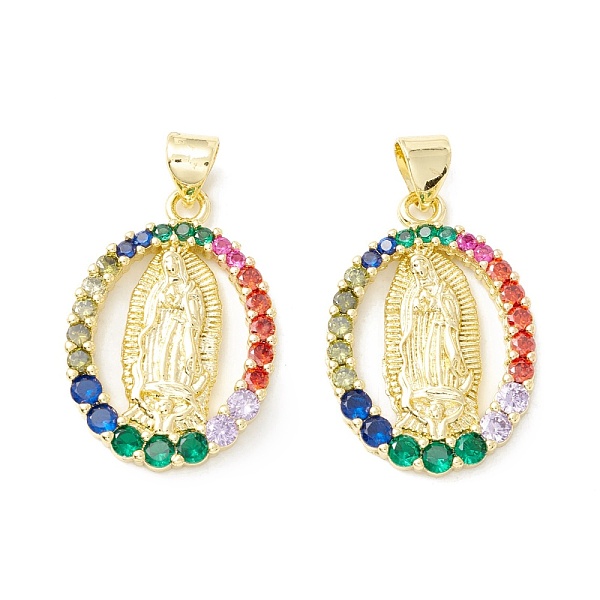 PandaHall Rack Plating Brass Micro Pave Cubic Zirconia Pendants, Real 18K Gold Plated, Long-Lasting Plated, Oval with Virgin Mary, Colorful...
PandaHall Rack Plating Brass Micro Pave Cubic Zirconia Pendants, Real 18K Gold Plated, Long-Lasting Plated, Oval with Virgin Mary, Colorful...