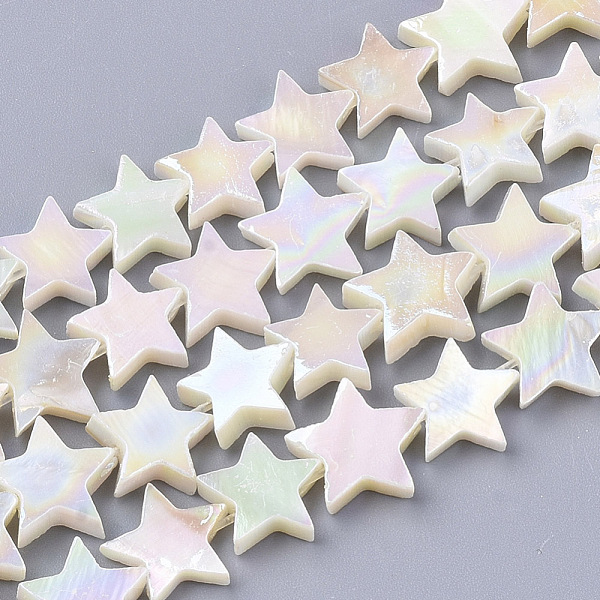PandaHall Freshwater Shell Beads Strands, AB Color Plated, Undyed, Star, Creamy White, 9.5~11x10~11.5x3mm, Hole: 0.8mm, about...
PandaHall Freshwater Shell Beads Strands, AB Color Plated, Undyed, Star, Creamy White, 9.5~11x10~11.5x3mm, Hole: 0.8mm, about...
