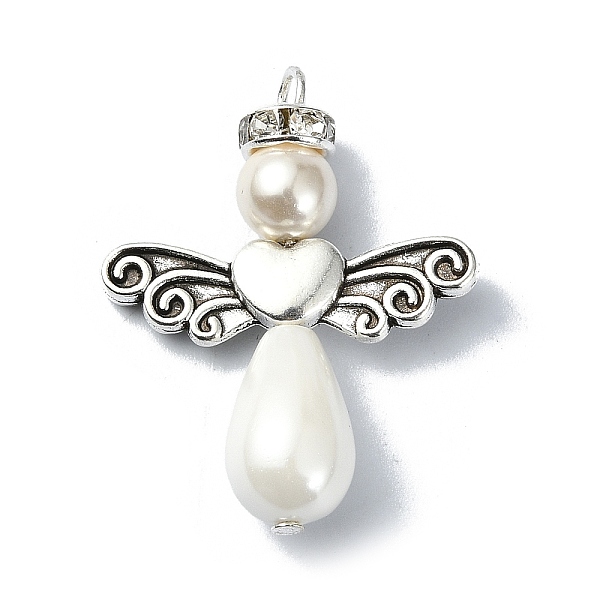 PandaHall Shell Pearl Pendants with Tibetan Style Alloy Wings, Angel Charms, Antique Silver, 30x23.5x8mm, Hole: 2.8mm Shell Pearl Angel &..., White
PandaHall Shell Pearl Pendants with Tibetan Style Alloy Wings, Angel Charms, Antique Silver, 30x23.5x8mm, Hole: 2.8mm Shell Pearl Angel &..., White