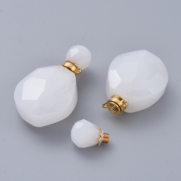 PandaHall Faceted Natural White Jade Openable Perfume Bottle Pendants, with Golden Tone 304 Stainless Steel Findings...
PandaHall Faceted Natural White Jade Openable Perfume Bottle Pendants, with Golden Tone 304 Stainless Steel Findings...