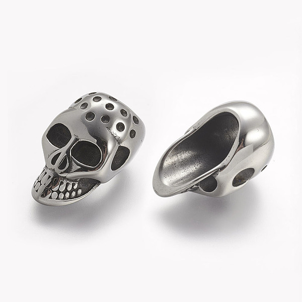 PandaHall 304 Stainless Steel Beads, Skull, Large Hole Beads, Antique Silver, 23x14x15mm, Hole: 8mm 304 Stainless Steel Skull
PandaHall 304 Stainless Steel Beads, Skull, Large Hole Beads, Antique Silver, 23x14x15mm, Hole: 8mm 304 Stainless Steel Skull