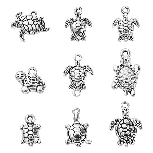 PandaHall 90Pcs 9 Styles Tibetan Style Zinc Alloy Charms, Cadmium Free & Lead Free, Sea Turtle, Antique Silver, 15~23.5x9~21x3~4mm, Hole...
PandaHall 90Pcs 9 Styles Tibetan Style Zinc Alloy Charms, Cadmium Free & Lead Free, Sea Turtle, Antique Silver, 15~23.5x9~21x3~4mm, Hole...
