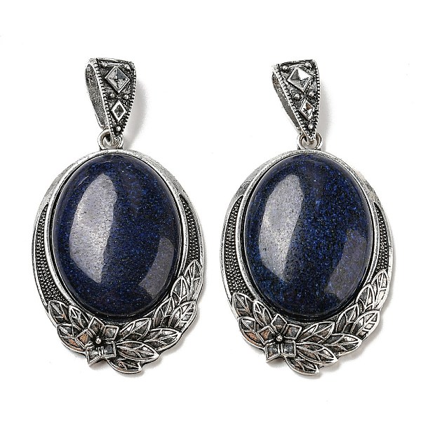 PandaHall Natural Lapis Lazuli Big Pendants, Antique Silver Plated Alloy Oval Charms with Flower, 59x40x12mm, Hole: 17x6.5mm Lapis Lazuli...
PandaHall Natural Lapis Lazuli Big Pendants, Antique Silver Plated Alloy Oval Charms with Flower, 59x40x12mm, Hole: 17x6.5mm Lapis Lazuli...