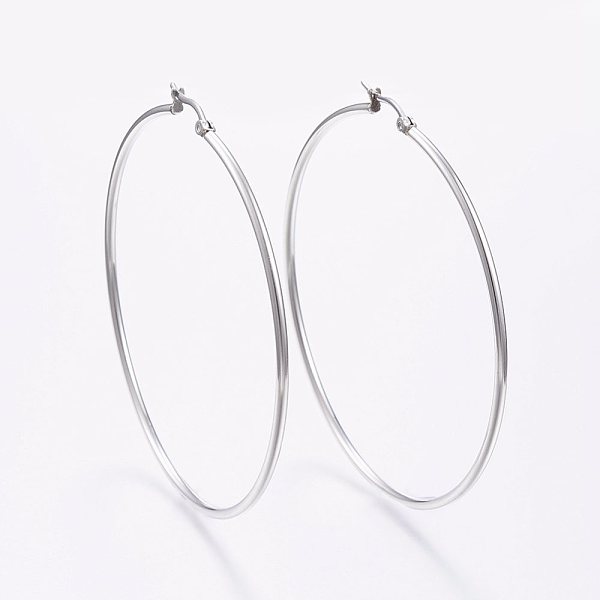 PandaHall 304 Stainless Steel Big Hoop Earrings, Hypoallergenic Earrings, Ring Shape, Stainless Steel Color, 12 Gauge, 69~71x2mm, Pin...
PandaHall 304 Stainless Steel Big Hoop Earrings, Hypoallergenic Earrings, Ring Shape, Stainless Steel Color, 12 Gauge, 69~71x2mm, Pin...