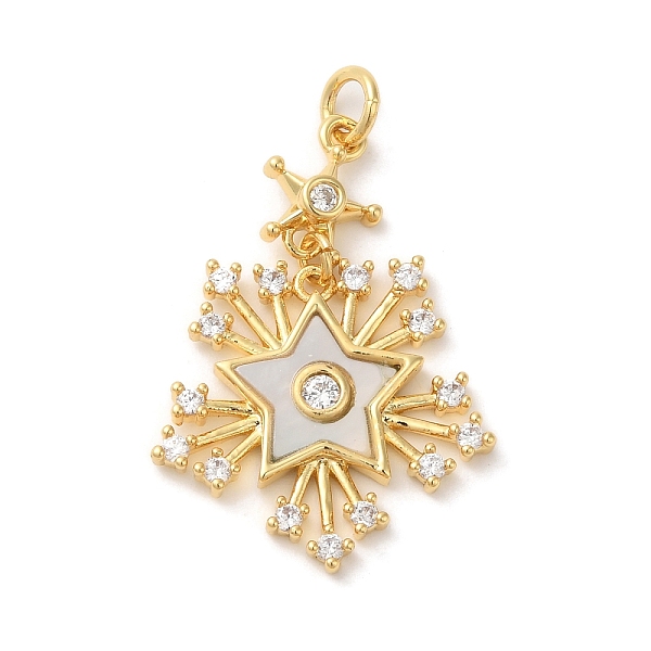 PandaHall Rack Plating Brass Micro Pave Cubic Zirconia Pendants, with Shell and Jump Ring, Lead Free & Cadmium Free, Snowflake, Real 18K..., Clear
PandaHall Rack Plating Brass Micro Pave Cubic Zirconia Pendants, with Shell and Jump Ring, Lead Free & Cadmium Free, Snowflake, Real 18K..., Clear