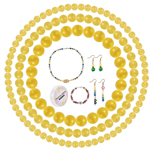 PandaHall DIY Round Cat Eye Beads Bracelet Making Kit, Including Round Cat Eye Beads, Elastic Thread, Yellow, Beads: 175pcs/set Glass Yellow
PandaHall DIY Round Cat Eye Beads Bracelet Making Kit, Including Round Cat Eye Beads, Elastic Thread, Yellow, Beads: 175pcs/set Glass Yellow