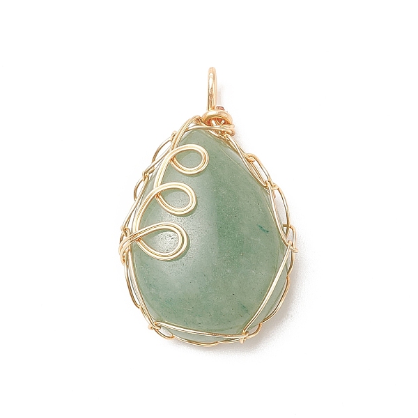 PandaHall Natural Green Aventurine Copper Wire Wrapped Pendants, Teardrop Charms, Golden, 33x20x19mm, Hole: 3.5x3mm Green Aventurine...
PandaHall Natural Green Aventurine Copper Wire Wrapped Pendants, Teardrop Charms, Golden, 33x20x19mm, Hole: 3.5x3mm Green Aventurine...
