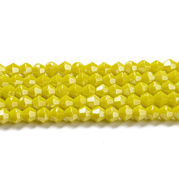 PandaHall Opaque Solid Color Electroplate Glass Beads Strands, Pearl Luster Plated, Faceted, Bicone, Yellow, 4x4mm, Hole: 0.8mm, about...
PandaHall Opaque Solid Color Electroplate Glass Beads Strands, Pearl Luster Plated, Faceted, Bicone, Yellow, 4x4mm, Hole: 0.8mm, about...