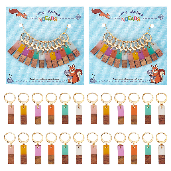 PandaHall Resin & Walnut Wood Rectangle Pendant Locking Stitch Markers, 304 Stainless Steel Clasp Stitch Marker, Mixed Color, 3.6cm..., Multicolor
PandaHall Resin & Walnut Wood Rectangle Pendant Locking Stitch Markers, 304 Stainless Steel Clasp Stitch Marker, Mixed Color, 3.6cm..., Multicolor