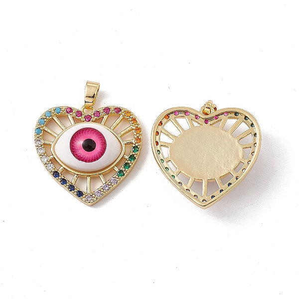 PandaHall Brass Micro Pave Cubic Zirconia Pendants, with Resin Evil Eye, Heart Charm, Real 18K Gold Plated, 23.5x24x8mm, Hole: 5x2.5mm...
PandaHall Brass Micro Pave Cubic Zirconia Pendants, with Resin Evil Eye, Heart Charm, Real 18K Gold Plated, 23.5x24x8mm, Hole: 5x2.5mm...