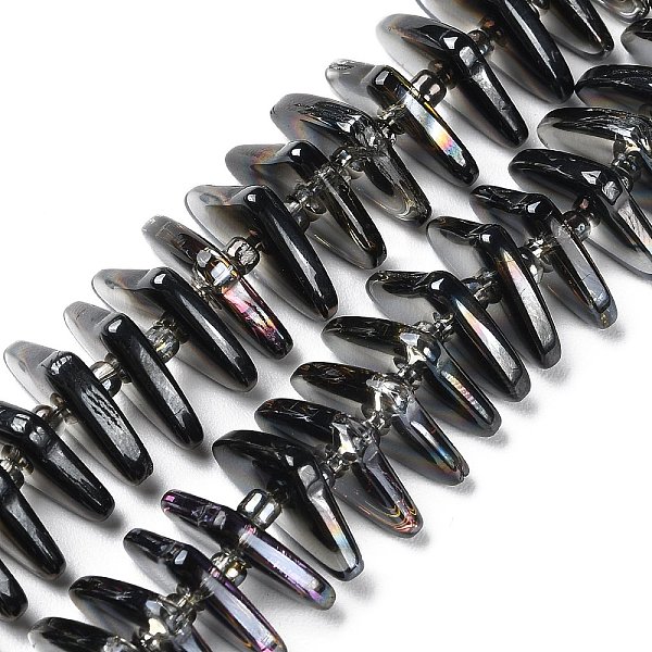 PandaHall Electroplate Glass Beads Strands, Triangle, Black, 9x15.5~16x2.8~3mm, Hole: 1mm, about 119~131pcs/strand, 24.21''~24.41''...
PandaHall Electroplate Glass Beads Strands, Triangle, Black, 9x15.5~16x2.8~3mm, Hole: 1mm, about 119~131pcs/strand, 24.21''~24.41''...