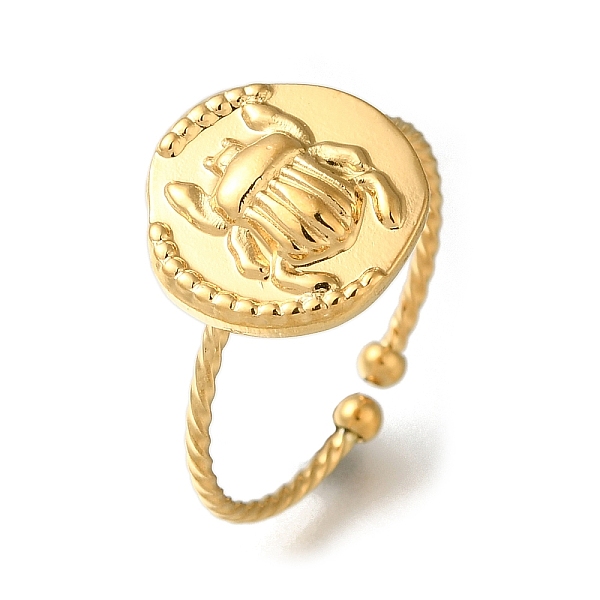 PandaHall Flat Round with Insect 304 Stainless Steel Open Cuff Ring for Women, Real 18K Gold Plated, Inner Diameter: US Size 8 1/2(18.5mm)...
PandaHall Flat Round with Insect 304 Stainless Steel Open Cuff Ring for Women, Real 18K Gold Plated, Inner Diameter: US Size 8 1/2(18.5mm)...