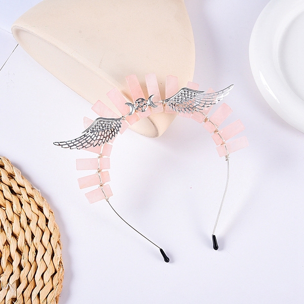 PandaHall Hollow Triple Moon with Wing Metal Crown Hair Bands, Raw Natural Rose Quartz Wrapped Hair Hoop for Women Girl, 180x150x15mm Rose...
PandaHall Hollow Triple Moon with Wing Metal Crown Hair Bands, Raw Natural Rose Quartz Wrapped Hair Hoop for Women Girl, 180x150x15mm Rose...