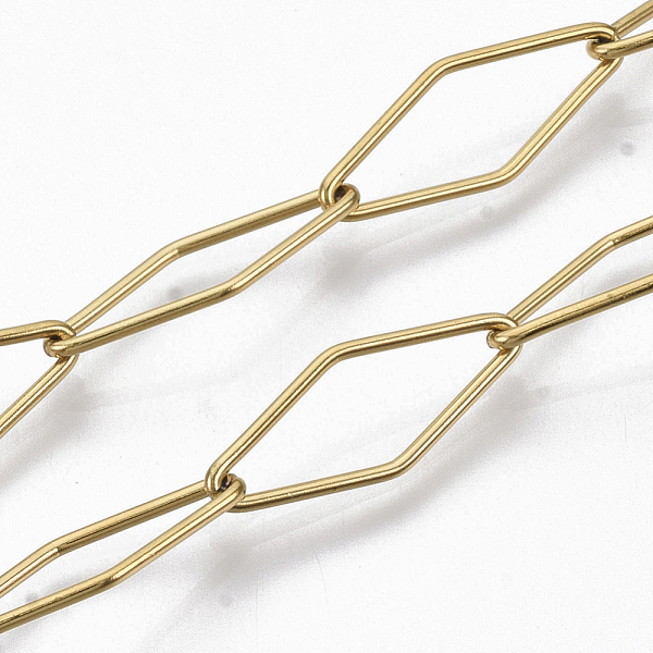 PandaHall 201 Stainless Steel Rhombus Link Chains, Soldered, Golden, 20x8x1mm, about 39.37 inch(1m)/strand 201 Stainless Steel
PandaHall 201 Stainless Steel Rhombus Link Chains, Soldered, Golden, 20x8x1mm, about 39.37 inch(1m)/strand 201 Stainless Steel